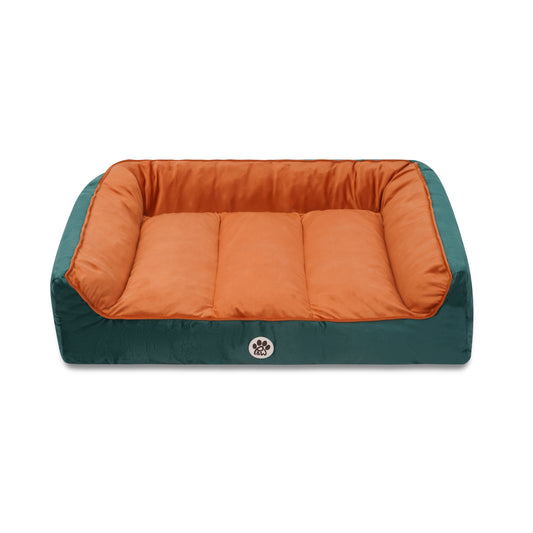 Lounger Bed- Orange & Emerald