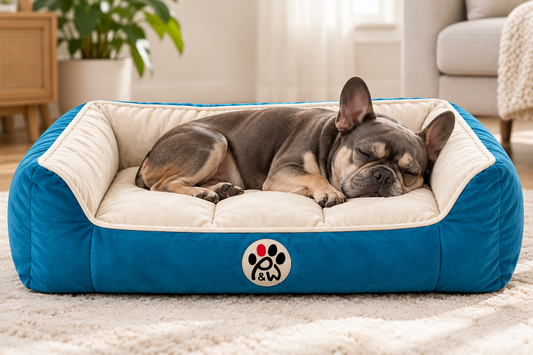 Lounger Bed- Beige & Teal