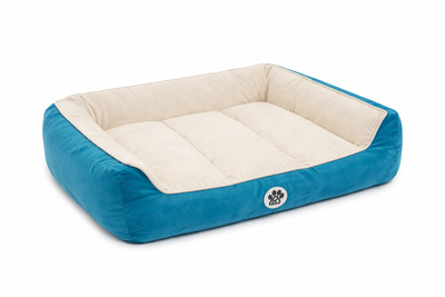 Lounger Bed- Beige & Teal