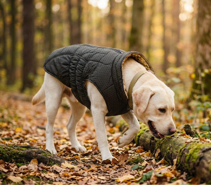 Dogs wearing HEXARA jackets