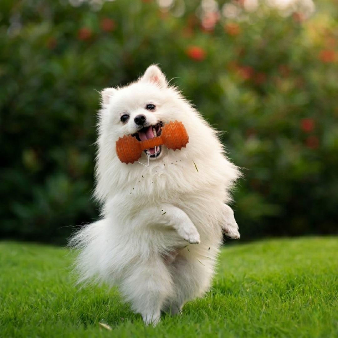 Dogs enjoying Pooch & Whiskers toys