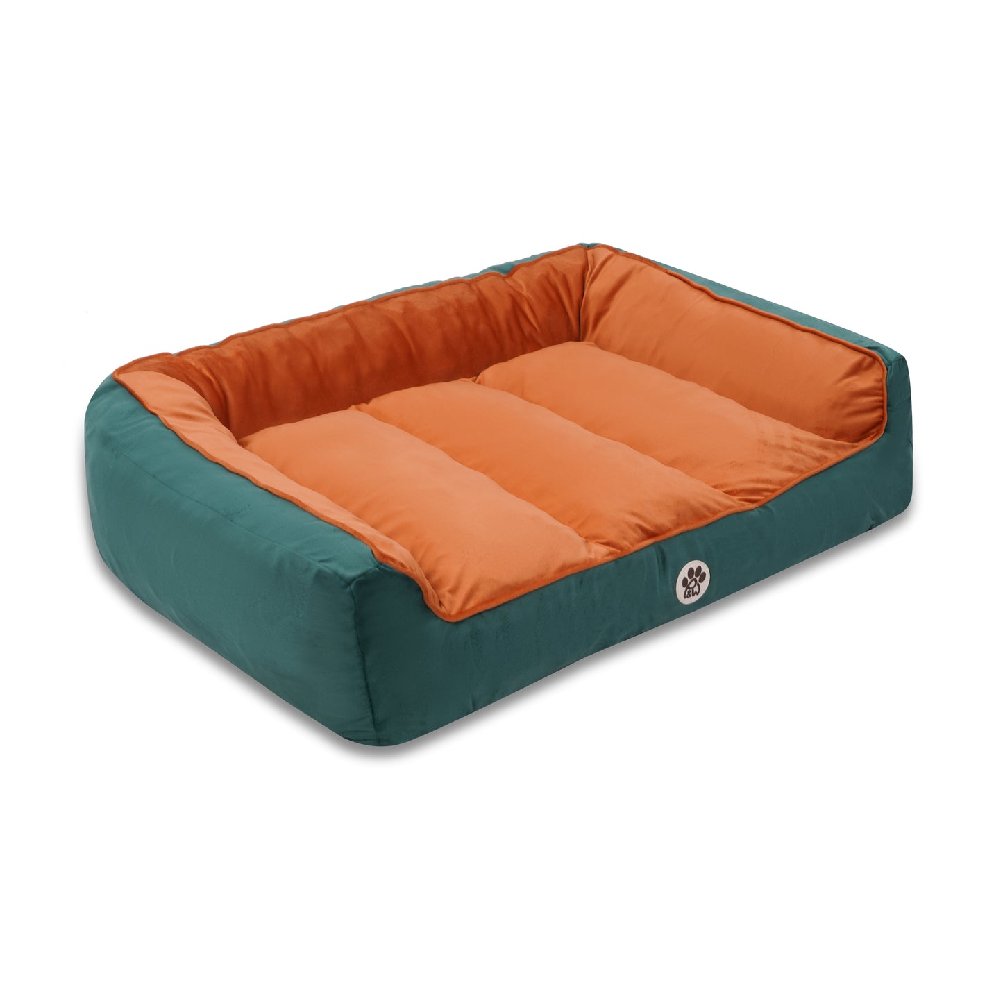 Lounger Bed- Orange & Emerald