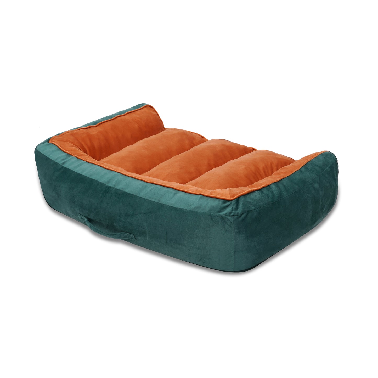 Lounger Bed- Orange & Emerald