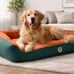 Lounger Bed- Orange & Emerald